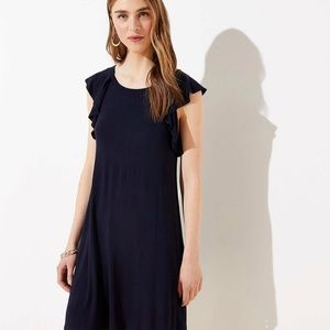 NWT navy ruffle swing dress